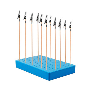 <b>Small</b> Blue Painting Clamp Stand With <b>Wooden</b> Sticks And Clips Set Of 10 For Craft Supplies - Product Image 5