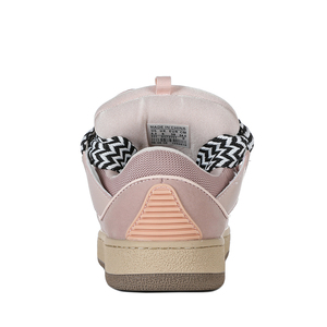 Zapatillas Unisex Rosas Extra Gruesas con Cordones y Malla, Colores Mixtos para Parejas, Calzado Casual de Skateboard para Todas las Estaciones - Product Image 5