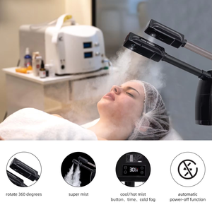Appareil de soin du visage 3-en-1 chaud et froid à double tube avec lumière LED et <span class=keywords><strong>loupe</strong></span>, vaporisateur facial pour salon de beauté - Product Image 3