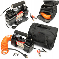 Compresseur d'air double cylindre haute performance 12V 150PSI 60L/min, gonfleur de pneus portable en aluminium avec manomètre à aiguille