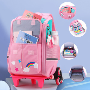 Guangdong léger garçons Trolley <span class=keywords><strong>cartable</strong></span> imprimé Logo Oxford matériel sac à dos avec fermeture à glissière pour l'école des enfants - Product Image 5