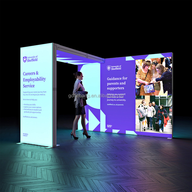 SEGO Customizable Size LED Light Box Trade Show Booth Display Portable Aluminum Backlit Exhibition Backdrop Wall Stand