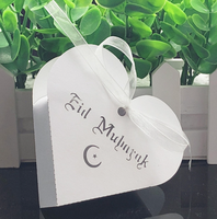 Coeur Design Eid Mubarak Boîte De Bonbons Boîte De Faveur Papier DIY Coffrets Cadeaux Heureux Islamique Musulman al-Fitr Eid Ramadan Décor Articles De Fête
