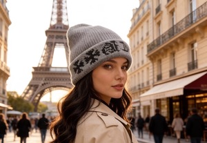 Nouveau bonnet tricoté unisexe avec motif lettres et broderie 3D, 100% acrylique, pour l'automne/hiver, fournisseur de bonnets. - Product Image 3