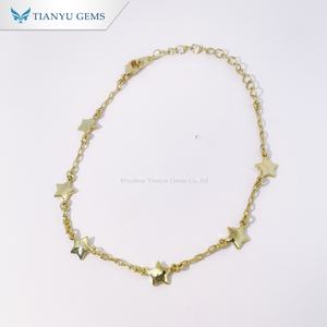 Pulsera de Estrella Dorada con Base de Cobre de Tianyu Gems - Joyería de Estrella con Cadena Delgada Ajustable para Uso Diario - Product Image 1