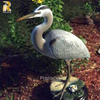Décoration de jardin en plein air, taille réelle, Heron en laiton, grue en Bronze, Sculpture d'egret