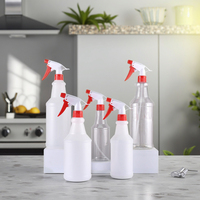 Bouteille de pompe de déclenchement de pulvérisation de jardin en plastique PE sérigraphiée vide personnalisée détergent liquide blanc brouillard étanche SHIFAN 500ml