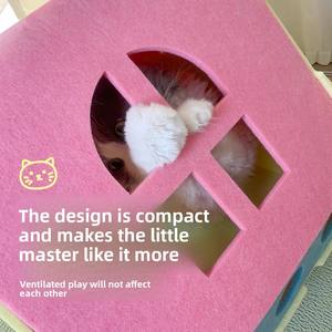 Badoamine ekstra büyük doğal uzay kapalı kedi evi yüksek görünümlü evrensel dört mevsim Pet yuva çevre dostu kedi mağara - Product Image 2