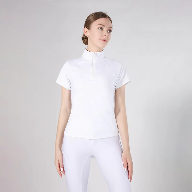 Женская быстросохнущая рубашка для верховой езды с коротким рукавом