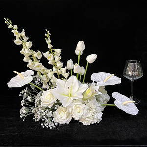 Fleurs artificielles de campanule blanche, arrangements floraux, muguet en soie, bleuet pour décoration de mariage et de la maison - Product Image 3