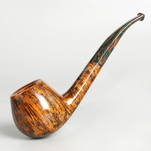 Muxiang Wooden Tobacco Pipe Bent Shape 9mm Filter Solid Wood Men's Retro Smoking Pipe - Product Image 2