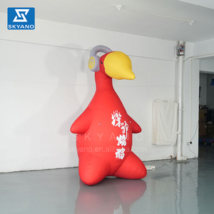 Tùy Chỉnh Quảng Cáo Inflatable Vịt Bản Sao Khổng Lồ Đỏ Inflatable Đứng Phim Hoạt Hình Vịt Với Tai Nghe Cho Các Sự Kiện - Product Image 1