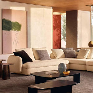 Canapé d'angle en cuir véritable de style minimaliste italien nordique moderne pour grands espaces de vie - Product Image 2