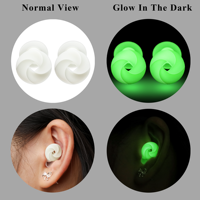 Bouchons d'oreilles en silicone personnalisés avec logo, phosphorescents, réduction du bruit, pour dormeurs latéraux, réutilisables, certifiés EN352-2 pour le sommeil
