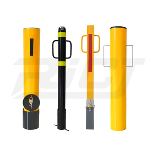 コントロールセキュリティアクセス折りたたみ式金属鋼駐車ポール手動屋外ソーラーパワーボラードステンレス鋼 - Product Image 5