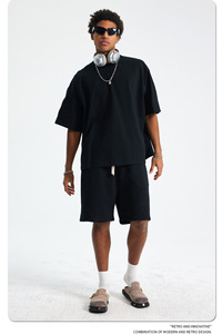 Camiseta Corta Oversize Lisa con Logo Personalizado, Antiarrugas, Antipilling, de Manga Corta y Cuello Redondo, Tejido de Punto - Product Image 3