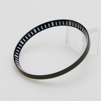 Anillo de capítulo luminoso súper azul de acero inoxidable 316L H&T compatible con SKX007, negro y plateado