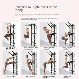 Reformer <span class=keywords><strong>de</strong></span> Pilates para Interiores con Estructura <span class=keywords><strong>de</strong></span> Madera y Varillas <span class=keywords><strong>de</strong></span> Acero, para Ejercicios en Casa, Estiramiento, Prensa <span class=keywords><strong>de</strong></span> Piernas, Entrenamiento <span class=keywords><strong>de</strong></span> Equilibrio, Tracción <span class=keywords><strong>de</strong></span> Tronco y Abdominales - Product Image 3