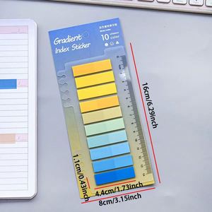 Multicolor PET Semi-Transparent Self-Adhesive Sticky Notes Cute Wholesale <b>Memo</b> <b>Pads</b> 20*9cm Back-to-School Essentials Bright - Product Image 2
