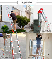 Échelle pliable de garage télescopique en Aluminium, échelle Loft 4x7