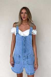Women's <strong>Denim</strong> Overalls Slim Fit Fashion Straight Leg Jumpsuit <strong>Shorts</strong> Bib <strong>Dungarees</strong> - Product Image 6
