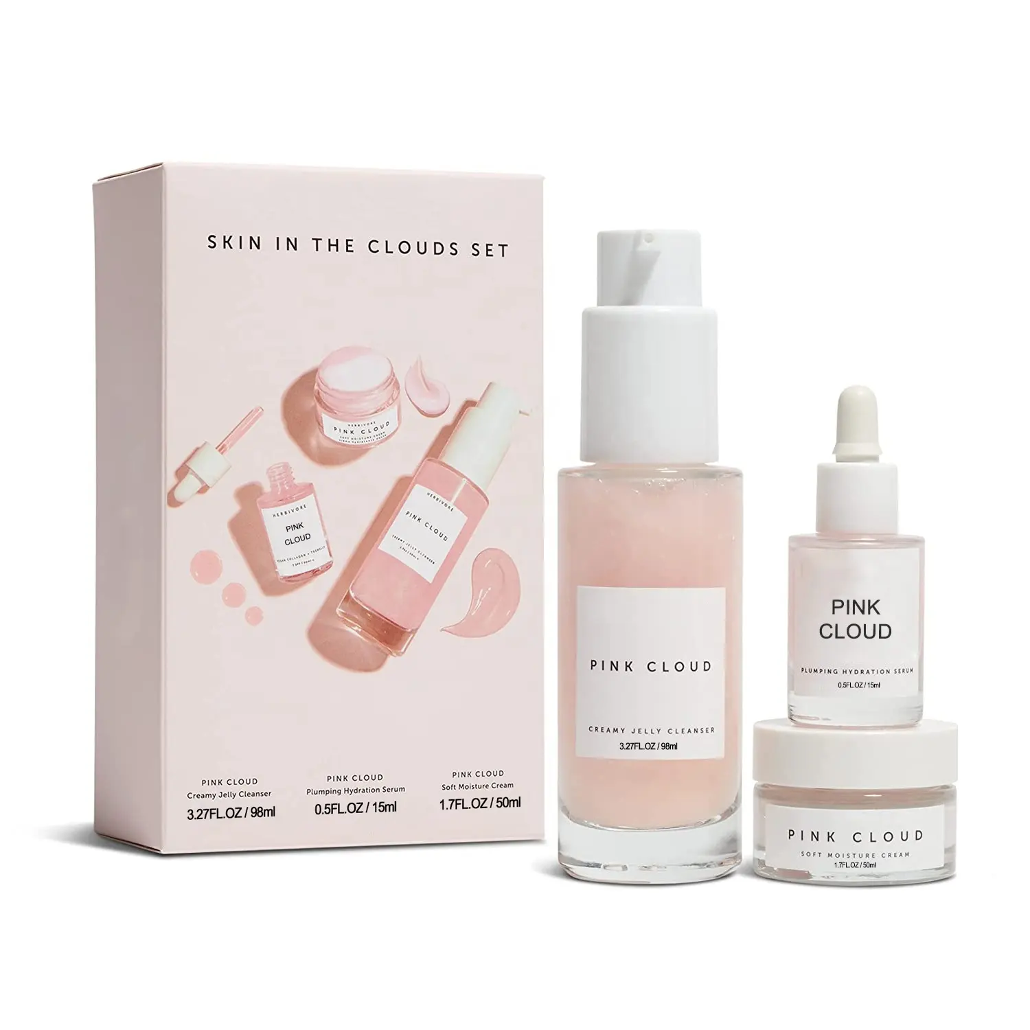 Schoonheidsproducten Roze Wolk Romige Gelei Reiniger Plumping Hydrating Serum Zacht Hydraterende Gezichtscrème Huidverzorgingsset