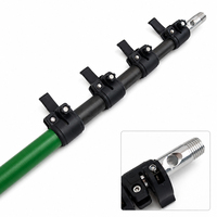 Canne télescopique en fibre de carbone à 4 sections, longueur extensible de 5580 mm, avec boucles de verrouillage stables