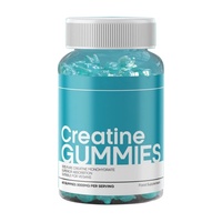 Gummies de créatine monohydrate végétaliennes naturelles – Faible teneur en sucre, 60 unités, pour adultes, pré-entraînement, croissance musculaire et gestion de l'énergie