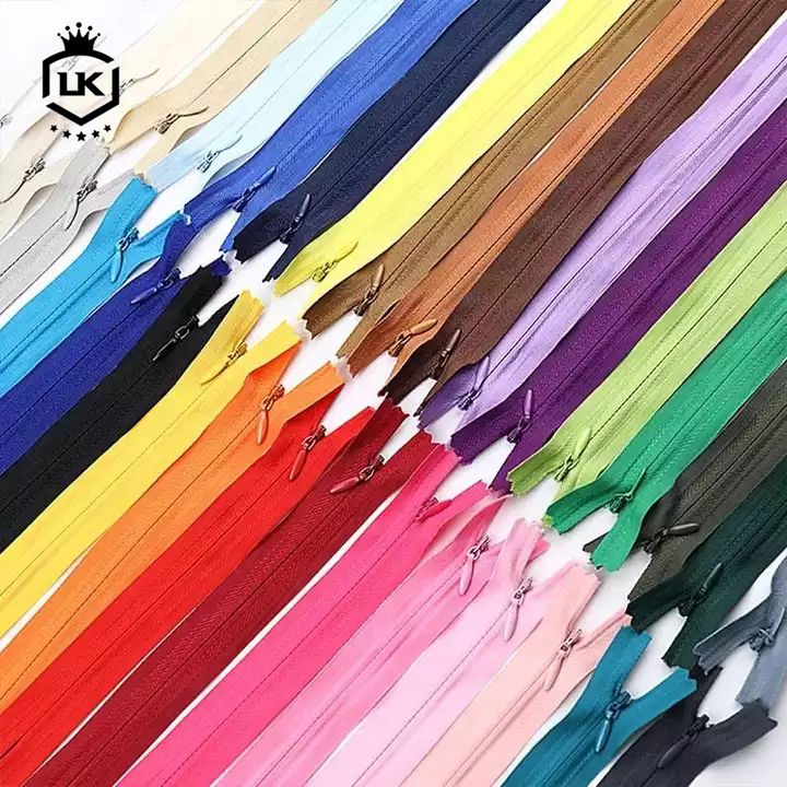 Personnalisé de haute qualité 48 couleurs réversible Cremallera Sorok dissimulé Long rouleau en nylon fermeture éclair invisible pour robe maillot de bain oreiller