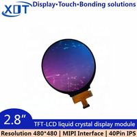 2,8-Zoll-TFT-LCD-Bildschirm, Auflösung 480 x 480, MIPI-Schnittstelle, LED-Hintergrundbeleuchtung, 350 cd/m Helligkeit, -20–70 °C Betriebstemperatur, ST7701S