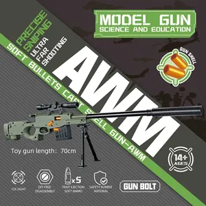 고품질 70 cm 쉘 배출 소프트 총알 총 장난감 플라스틱 저격 소총 총 현실적인 무기 총 장난감