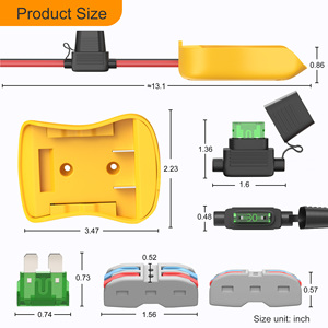 Điện bánh xe Adapter cho Dewalt 20V 2 Pin Pin sạc kết nối pin Lithium kết nối pin nối cắm - Product Image 2