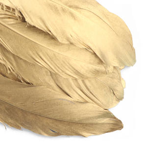 100 unids/bolsa 15-20CM pluma de ganso rígida dorada plumas DIY para manualidades atrapasueños suministros de sombrerería joyería hecha a mano - Product Image 3