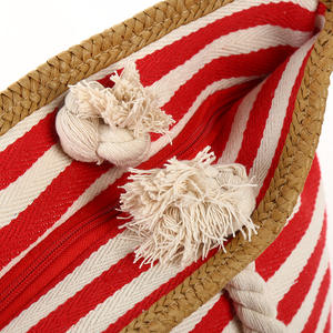 Bolsos de Playa de Lona Casuales de Verano para Mujer, con Borlas, Gran Capacidad, Diseño Creativo a Rayas, Tejidos a Crochet - Product Image 5