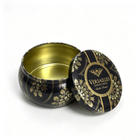 Boîtes en étain au design élégant pour bougies, boîtes en étain rondes vides pour bougies