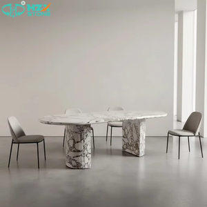 שולחן אוכל משיש קלקטה ויולה איטלקי פרימיום HZX - שולחן אוכל עמיד וידידותי לסביבה למטבח ולחדר אמבטיה, אבן יוקרה בגודל מותאם אישית - Product Image 2