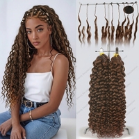 Extensions de cheveux humains au crochet Miracle Knots, bouclées birmanes, tresses au crochet Miracle Knot, cheveux bouclés Deep Wave pour tresses au crochet