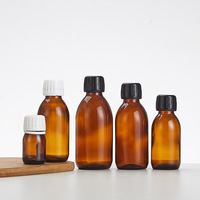 30ml 60ml 125ml 150ml 200ml 250ml 300ml 500ml Bouteille de sirop ronde en verre ambré avec bouchon inviolable sûr