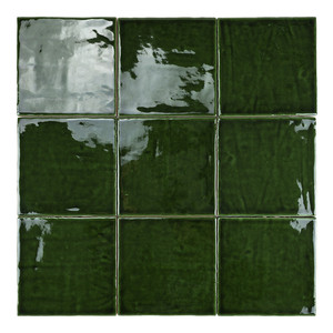 Piastrella Creta 13 Verde Scuro 13x13 Cm Lucida con Bordi Irregolari - Product Image 2