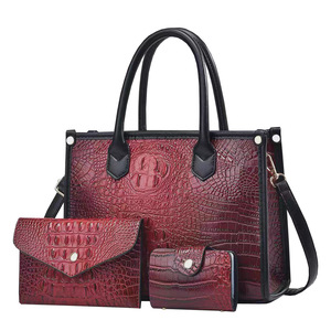 New Wholesale 3 in 1 Shoulder Bags Set Brand Ladies Fashion Good Quality PU Leather Luxury Women's <b>Handbags</b> With Purse - Product Image 1