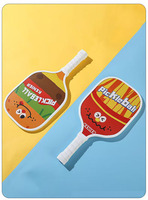 Juego de raquetas dobles de pickleball de madera ultraligeras y duraderas con 4 pelotas, adecuado para principiantes, adultos y niños.