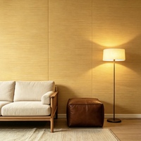 Papier peint tissé jaune clair Mywind, revêtement mural texturé en fibres naturelles pour la décoration du salon, écologique et respirant
