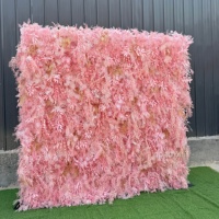 2024 Neue 5D Blumenwand Weiße Seidenrosen Reißverschluss-Blumenwand 8x8 für Hochzeitsdekorationen