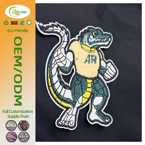 Patch brodé en tissu chenille style universitaire, motif crocodile 3D, lavable plus de 100 fois, pour vêtements - Product Image 1