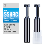 Fraise en acier au tungstène en forme de T - Type standard - 4 lames revêtues de TIALN 55HRC pour machines spécialisées aérospatiales