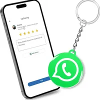 Porte-clés NFC personnalisable universel en époxy modèle W99 pour avis Google, Facebook, Instagram, iPhone/Android – Écriture de URL par simple pression pour réseaux sociaux