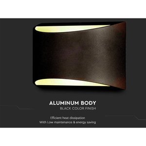 Lampada da Parete LED 10W Corpo Nero 4000K IP54 Doppio Fascio Luminoso Su-Giù Forma Mezza Luna SKU-218684 - Product Image 4