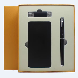 Ready to Ship Practical 10000mah Power Banks Wholesale with 8GB USB Flash Drive and Writing Pen for Promotional Office Products