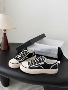 Baskets de luxe pour femmes, baskets de créateur, nouvelle collection 2026, noires <span class=keywords><strong>et</strong></span> blanches, en toile à plateforme, à semelle épaisse, baskets décontractées pour femmes - Product Image 4