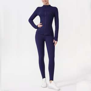 ABD Yurtdışı Deposu Kadın Esnek Kumaşlı Rahat Cilt Dostu Hipoalerjenik Düz Renk Yoga Seti - Product Image 2